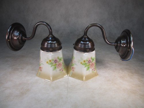 Vintage lamp floral - of, 2