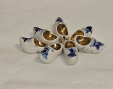 Delfs Holland Vintage Clogs Blue Porzellan Handmade Schuhe Ashtray Signiert