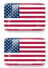 2x  Gel Aufkleber Amerika