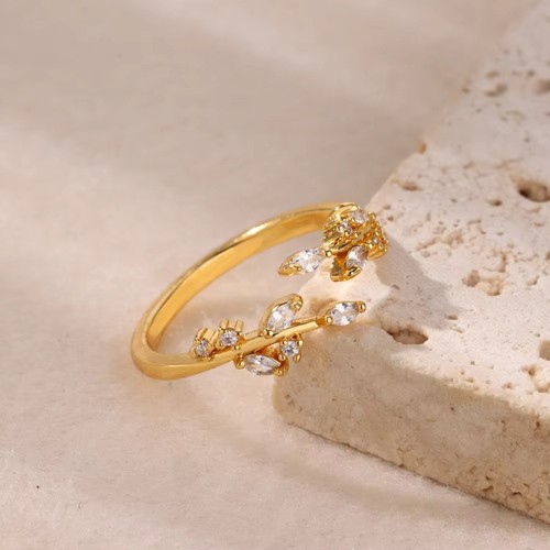18k gold edelstahl ring - 18k,