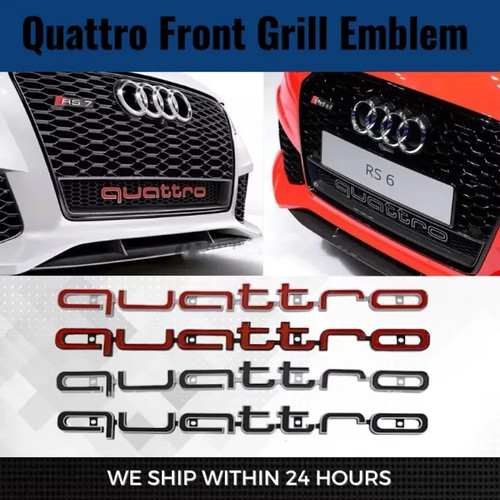 Quattro emblem kühlergrill - kühlergrill, 3d