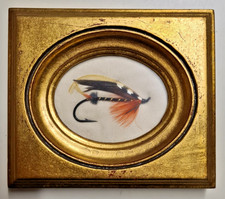 Lachsfliege Thunder & Lightning im Goldrahmen superschön Flyfishing ca14x12cm