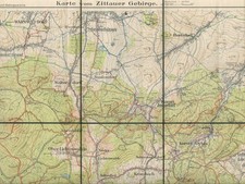 Karte vom zittauer - karte, gebirge