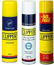 Clipper 3er Feuerzeuggas White Pure Gelb Universal Isobutane 100ml/250ml/300ml