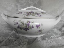 H & Co. Heinrich große alte Terrine, Suppenterrine, Veilchen, Margariten