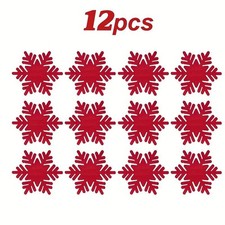 TOP WEIHNACHTEN ADVENT  Bestecktaschen Schneefllocke aus Filz  im 12er Set-