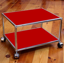 * USM Haller Büro Druckertisch * Beistelltisch Couchtisch TV Wagen * Rubinrot *