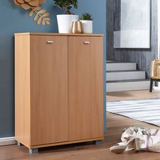 Schuhschrank Holz 12 Paar Schuhe Schuhregal Schuhkommode Flurschrank Sideboard