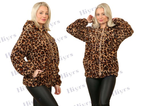 Damen leopard jacke kunstfell - jacke,