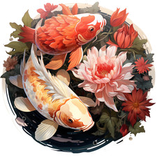 10x car sticker koi fish