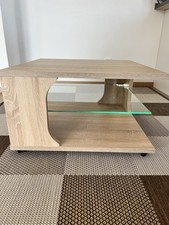 Couchtisch Sofatisch mit LED Beleuchtung Eiche Sonoma Wohnzimmertisch