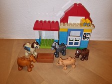 Lego Duplo Bauernhof Pferdestall Tiere Pferde Ziege Schwein