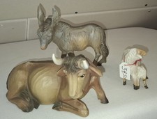 KRIPPEFIGUREN - Esel, Kuh, Lamm - Polyresin, 12 - 15  cm