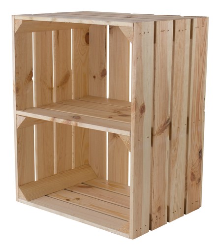 Natur holzkiste hochkant - natur,