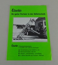 Prospekt / Broschüre Eisele Güllepumpen Stand 09/1980