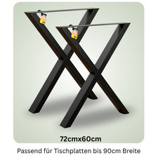 Tischbeine gekreuzt Tischkufen Metall pulverbeschichtet ink. Schrauben DIY
