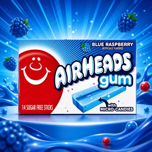 Airheads gum blue raspberry - airheads,