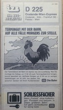 Ihr Zugbegleiter D225  " Oostende- Wien Express  " Juli 1984