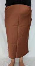 Langer Satin-Rock Gr.XL Braun