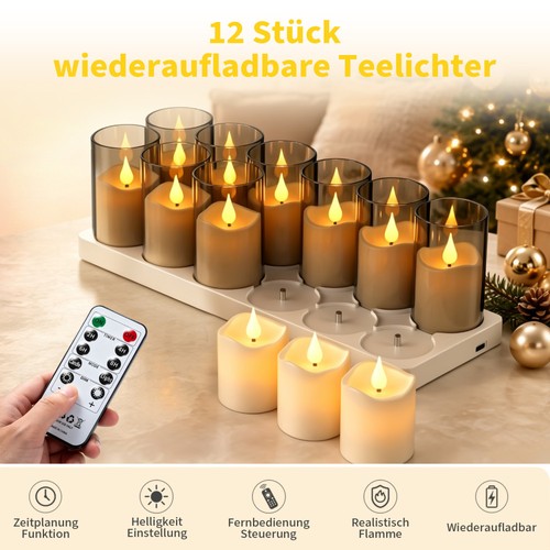 12x led kerze - led,