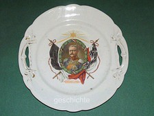 Patriotischer Teller, farbig, Hindenburg, Oberbefehlshaber der Ostarmee, 1914 !