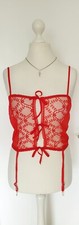 Strapshemd Spitzentop Cottelli Collection rot Strapse Spitze Größe S M L neu