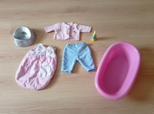 Baby Born Set Puppe Schafsack Kleidung Badewanne Schlafsack Zahnbürste Töpfchen