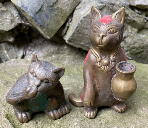 2er set bronze metall - bronze, katze
