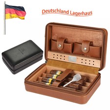 Galiner Zedernholz Reise Zigarre Humidor Braun 4 Zigarrens Befeuchten Geschenk