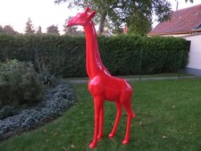 Giraffe/Dekofigur/ GFK/Autolack /rot /210 cm hoch/  Neu/  inkl. Versand