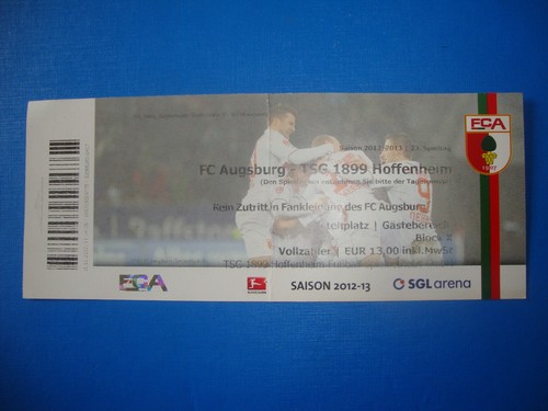 Ticket augsburg 1899 - 12/13,