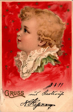 AK KIND KINDER GESICHT KOPF KLEINKIND COL. 1899