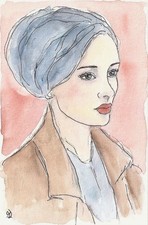 PORTRAIT Frau Mädchen Tusche