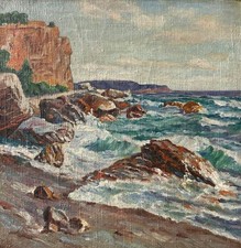 Ölbild Impressionist Felsige