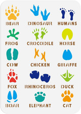 Wandschablone Tierpfoten 29 7x21 cm wiederverwendbar Malvorlage Holz Stoff