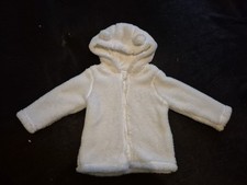 Neu Topomini Jacke Fleecejacke Gr. 92 Weiß Kapuze Weich Warm