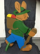 Osterdekoration Osterhase aus Art Styropor mit Holzstandbrett