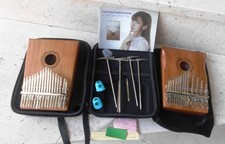 Zweimal Kalimba Daumenklavier 17 und 13 Tasten Mahagoni Holz Thumb Piano