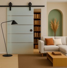 Glasschiebetür komplettset Zimmertür Schiebetür V4000 black S254 8mm ESG NEU!!