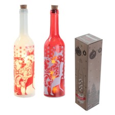 LED Flasche Weihnachtsmann Licht Weihnachtsbeleuchtung Weihnachtsdeko Lichtdeko