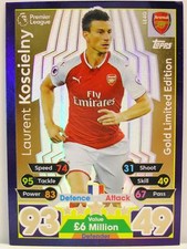 Match Attax 2017/18 Premier League - #LE4G Laurent Koscielny - Gold Limited Edit