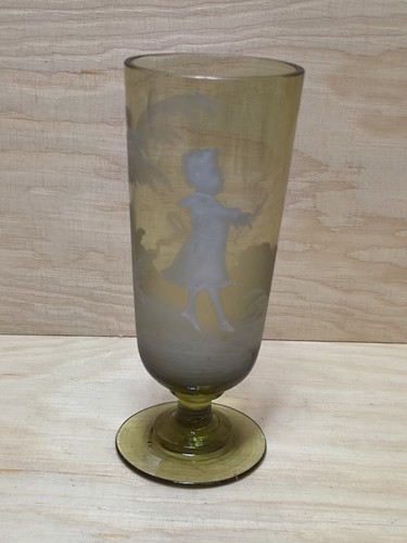 Antikes biedermeier glas kelch - glas,