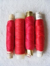 Nähgarn Nähseide MEZ Ackermann Oma alt rot Garnrolle Konvolut 4 Rollen Set nähen