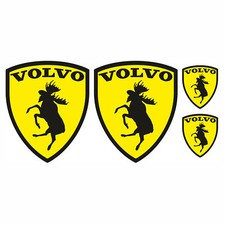 Volvo Elch Embleme 4er Set 10x8cm 4x3,5cm Aufkleber Folie Zubehör Auto R068
