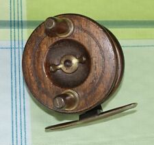 Angelrolle gebraucht, Forelle, antik, englisch (?) Holz-Nußbaum, Mahagoni (?)