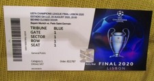 CHAMPIONS LEAGUE FINALE 2020 -- FC Bayern München - Paris St. Germain --- Ticket