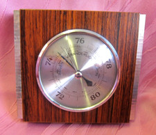 Luftdruckmesser Barometer  Holz Optik vintage LxB 14 x 12 cm barometre 35385