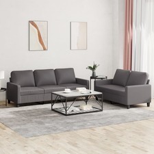 Sofagarnitur Kissen Sessel Sofa Couch Wohnzimmersofa 3-tlg. Kunstleder vidaXL