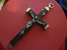 alt Metall Jesus Kreuz zum Umhängen 10 cm x 4,5 cm Nachlass Rarität Pastor Nonne