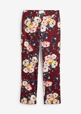 Stretch-Hose mit Blumen-Print Gr. 40 Ahornrot Himbeerrose Damen Freizeithose Neu